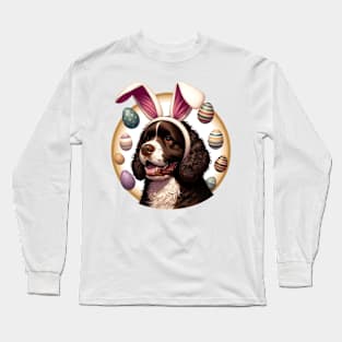 American Water Spaniel with Bunny Ears Easter Delight Long Sleeve T-Shirt